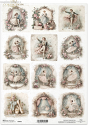 ITD  A4 Vintage Ballet Romance Rice Paper  R2883