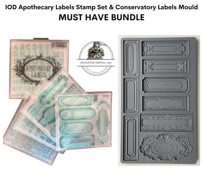 IOD Apothecary Stamp Set and Conservatory Mould Bundle FREE SHIPPING