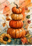 A3 Autumn Pumpkin Stack Rice Paper DC5209 - Decoupage Central