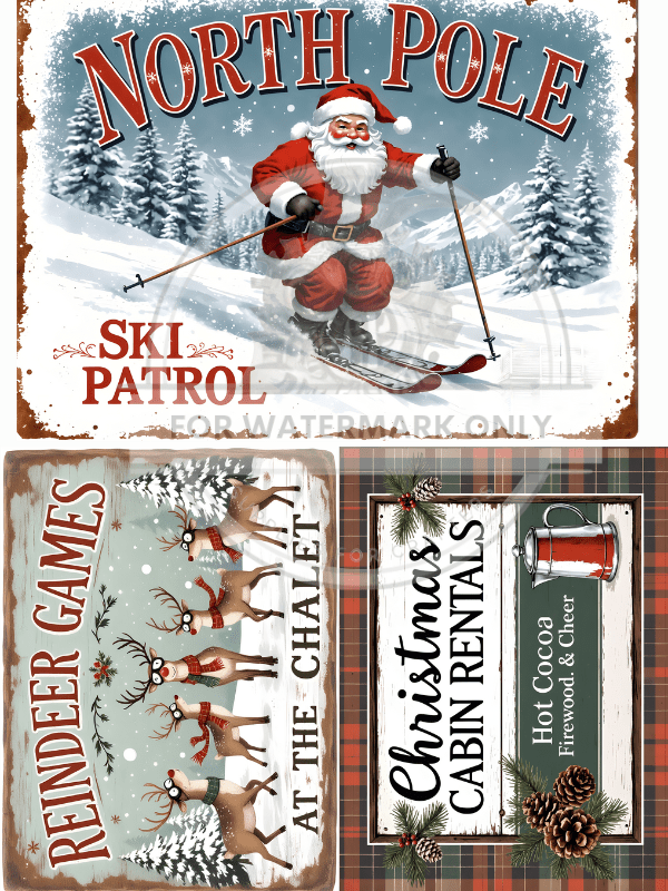 A3 Chalet Cheer Trio Truck Rice Paper DC5090 - Decoupage Central