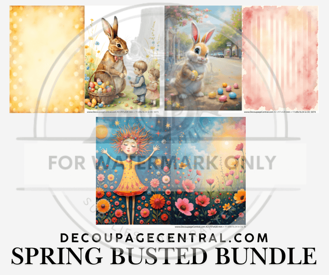 A3 Coordinated Collection: Spring Busted Bundle, 3 DESIGNS IN ONE CLICK - Decoupage Central