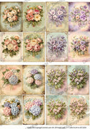 A3 Cottage Floral 16 Image Collection Rice Paper DC5203 - Decoupage Central