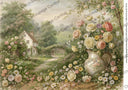 A3 Cottage Lane in Bloom Rice Paper DC5216 - Decoupage Central