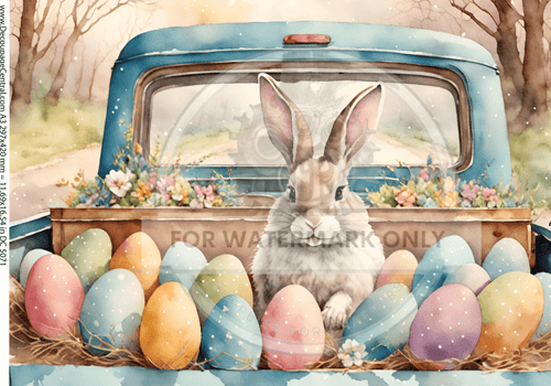 A3 Easter Delivery Rice Paper DC5071 - Decoupage Central