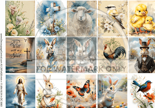 A3 Easter Minis Rice Paper DC5083 - Decoupage Central