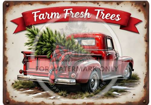 A3 Farm Fresh Christmas Truck Rice Paper DC5101 - Decoupage Central