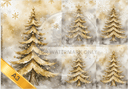A3 Golden Christmas Tree Rice Paper DC5043 - Decoupage Central