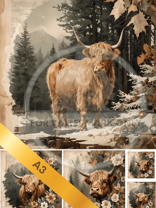 A3 Highland Nights Rice Paper DC5056 - Decoupage Central