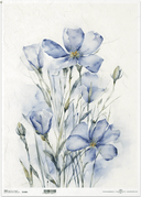 A3 ITD Blue FlaxDecoupage Paper R1308L - Decoupage Central