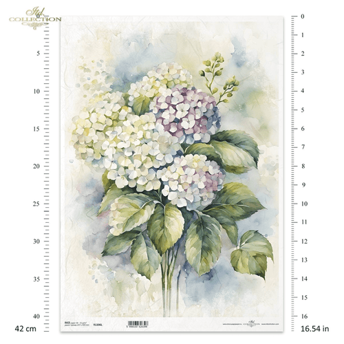 A3 ITD Hydrangea Decoupage Paper R1306L - Decoupage Central