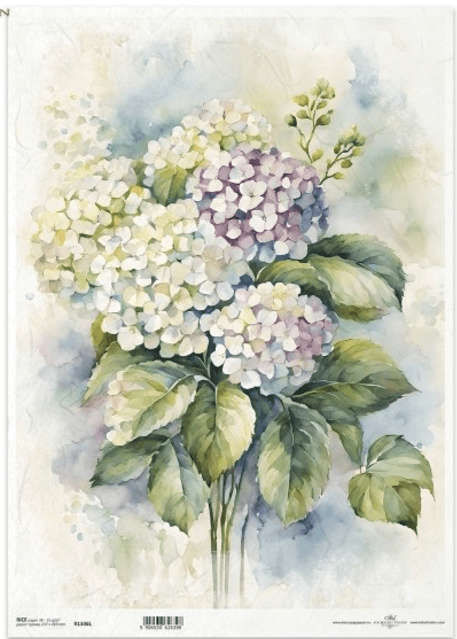 A3 ITD Hydrangea Decoupage Paper R1306L - Decoupage Central