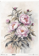 A3 ITD Large Pink Flower Decoupage Paper R1302L - Decoupage Central