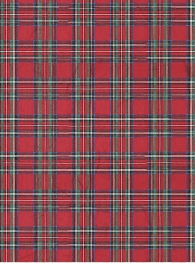 A3 ITD RED Holiday Plaid Background Decoupage Paper R0490L - Decoupage Central