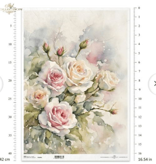 A3 ITD Rose Decoupage Paper R1304L - Decoupage Central