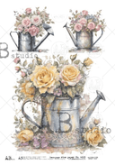 A3 Large Watering Can Rice Paper, AB Studios 4113 - Decoupage Central
