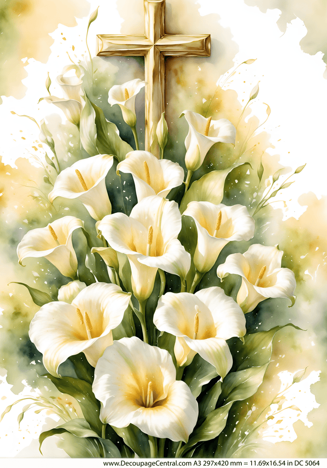 A3 Lily Cross Paper DC5064 - Decoupage Central