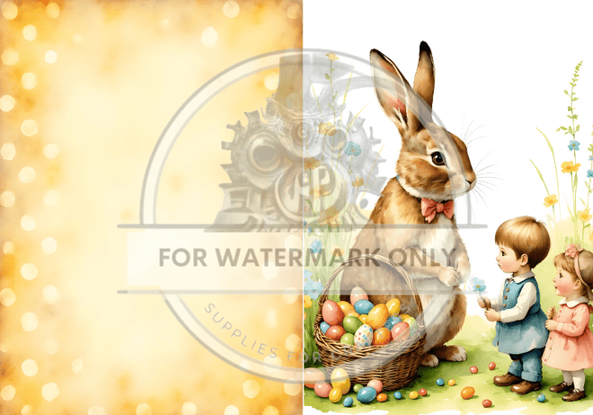 A3 Meet the Easter Bunny Coordinated Collection Rice Paper DC5075 - Decoupage Central