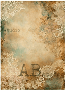 A3 Patina and Lace Background Rice Paper 4337 - Decoupage Central