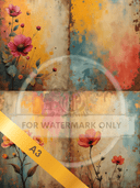 A3 Patina Spring Flowers Quad Rice Paper DC5076 - Decoupage Central