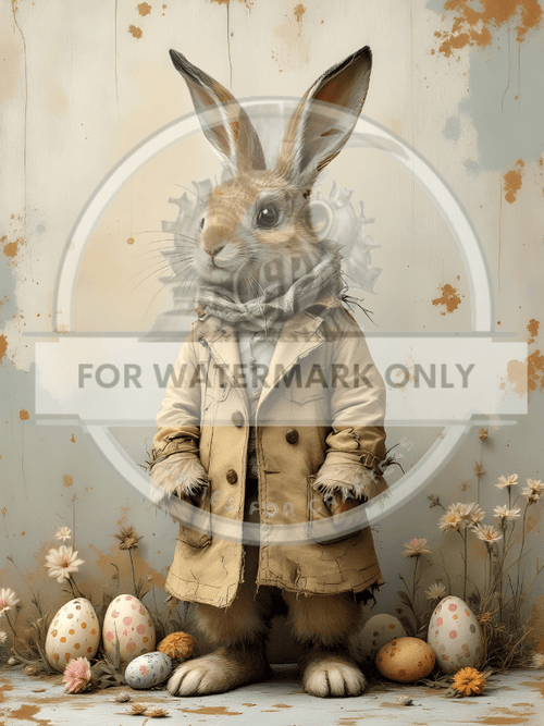 A3 Rock Star Bunny Rice Paper DC5085 - Decoupage Central