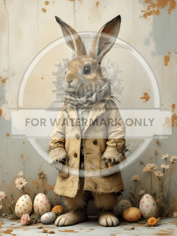 A3 Rock Star Bunny Rice Paper DC5085 - Decoupage Central