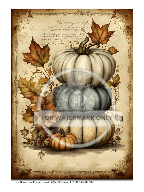 A3 Stacked Pumpkins Rice Paper DC5024 - Decoupage Central