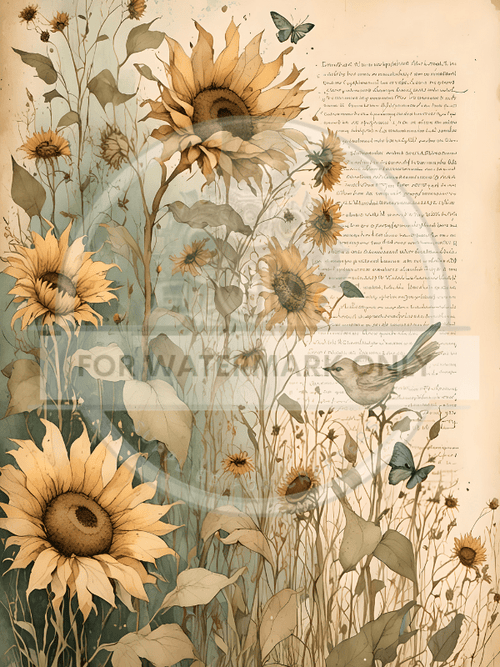 A3 Sunflower Dreamin' Rice Paper DC5081 - Decoupage Central