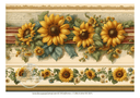 A3 Sunflower on Grainsack Stripe Rice Paper DC5015 - Decoupage Central