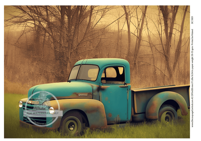 A3 Texas Truck Rice Paper DC5001 - Decoupage Central