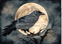 A3 The Big Crow Rice Paper DC5041 - Decoupage Central