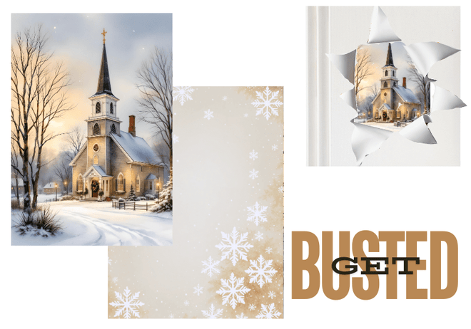 A3 The Chapel Coordinated Collection - One Sheet with two Complimentary Designs Rice Paper DC5062 - Decoupage Central