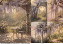 A3 Wisteria Garden Terrace Rice Paper DC5207 - Decoupage Central