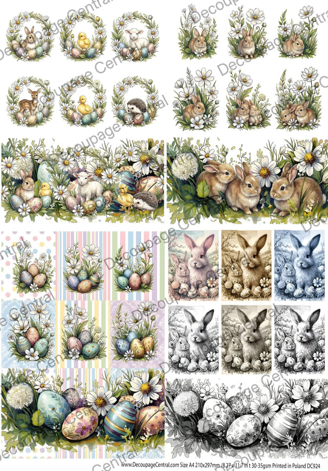 A4 28 Easter Images Rice Paper DC924 - Decoupage Central
