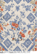 A4 AB Italian Tile Decoupage Rice Paper, 6520 - Decoupage Central