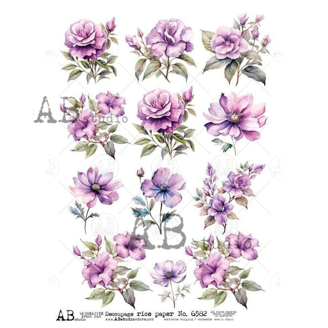 A4 AB Lilac Daydream Paper Rice Paper 6582 - Decoupage Central