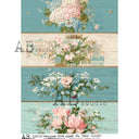 A4 AB Studio 7642 Cottage Floral Panels - Decoupage Central