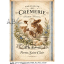 A4 AB Studio 7697 Crèmerie Farm Label - Decoupage Central
