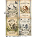 A4 AB Studio 7701 Provence Farm Label Quartet - Decoupage Central
