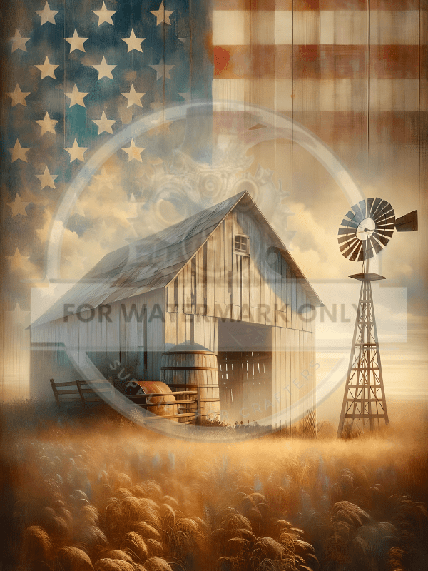 A4 American Farm Rice Paper DC580 - Decoupage Central
