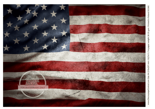 A4 American Flag DC095 - Decoupage Central