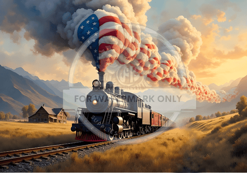 A4 American Steam DC636 Rice Paper - Decoupage Central