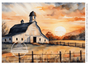 A4 Amish Sunset Decoupage Rice Paper DC254 - Decoupage Central