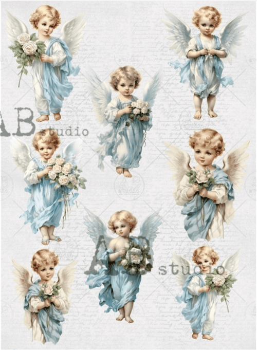 A4 Angel Collection Milky Valley Angel Collection ID96 - Decoupage Central
