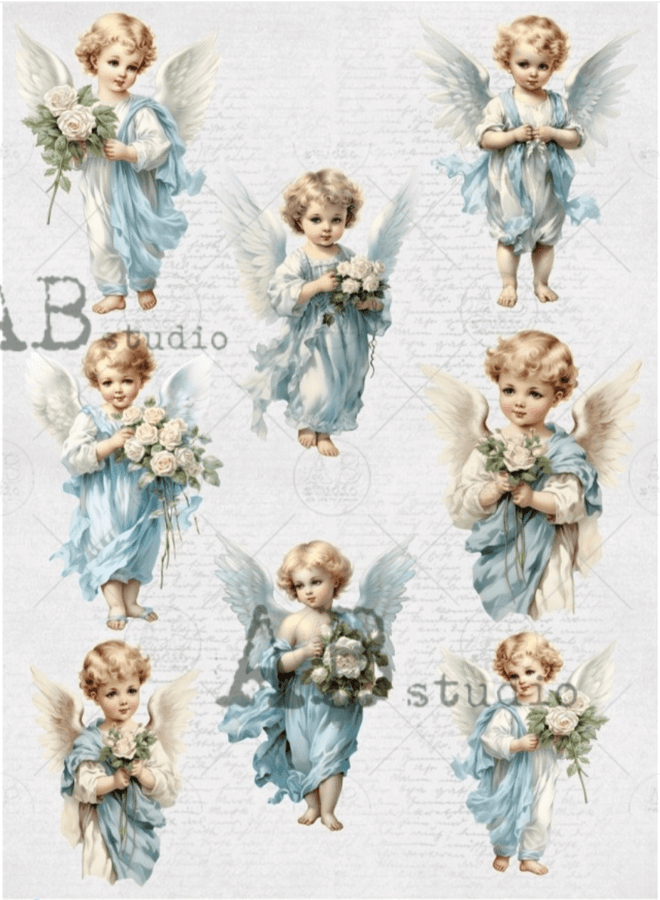 A4 Angel Collection Milky Valley Angel Collection ID96 - Decoupage Central