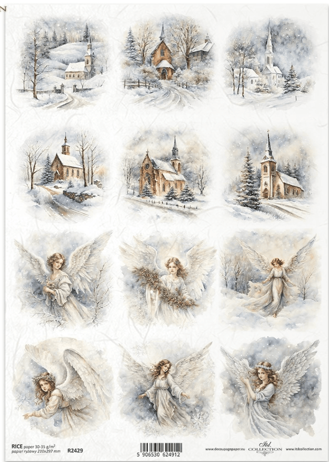 A4 Angels and Churches Multi R2429 - Decoupage Central