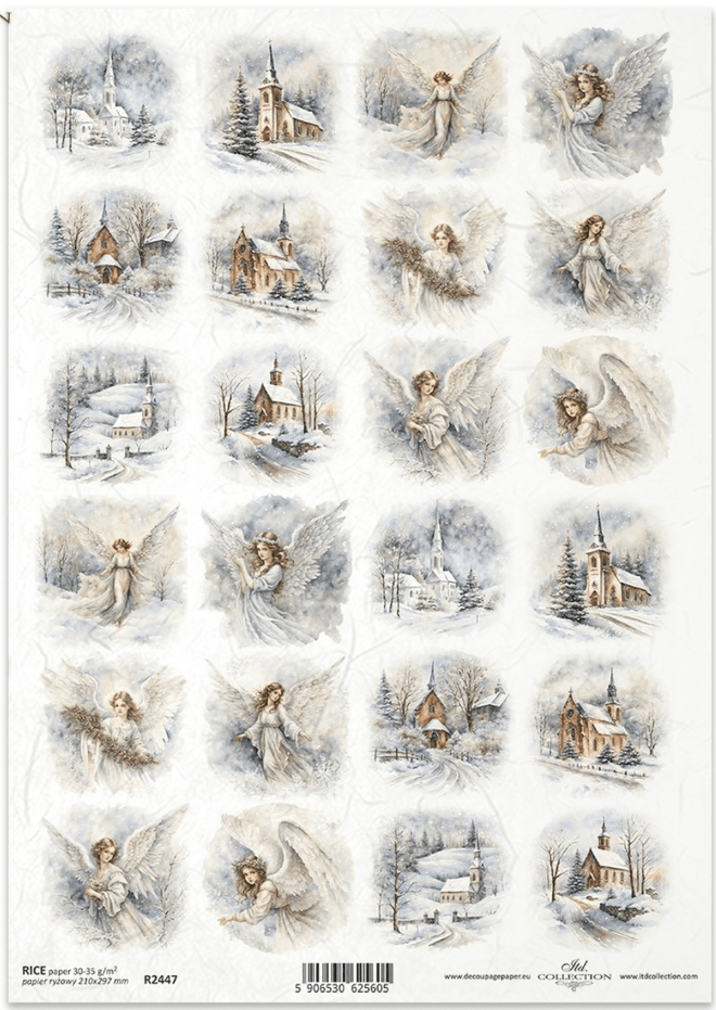 A4 Angels and Churches Multi R2447 - Decoupage Central