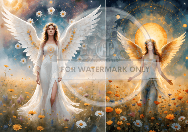 A4 Angels of Spring Duo Rice Paper DC624 - Decoupage Central