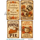 A4 Autumn Farmhouse Signs Milky Valley Rice Paper ID 1298 - Decoupage Central