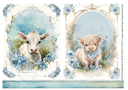 A4 Baby Cows Rice Paper DC244 - Decoupage Central