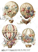 A4 Balloon Flowers Quad AB Studios 6464 - Decoupage Central
